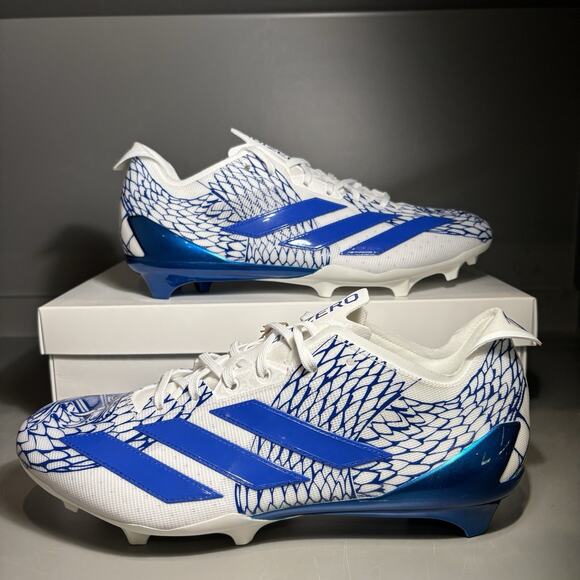 Adidas Adizero Electric Grafiti Football Cleats Blue White IH8569 Men's Size 13 - Picture 2 of 7
